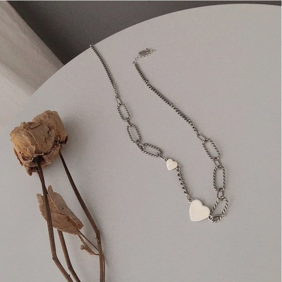 NEW 925 Sterling Silver Vintage Heart Necklace - Picture 6 of 10